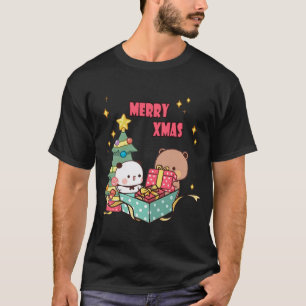 Camiseta Panda e Brownie Bear Casal, feliz natal
