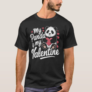 Camiseta Panda É Meu Amor De São Valentim Corações Panda Di