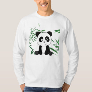 Camiseta Panda Em Bambu, Animais Cutes Para Crianças E Urso
