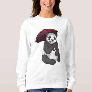Camiseta Panda em Chuva com Guarda-chuvas