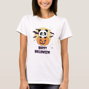 Camiseta Panda Em Pumpkin Doce Pandas Feliz Halloween