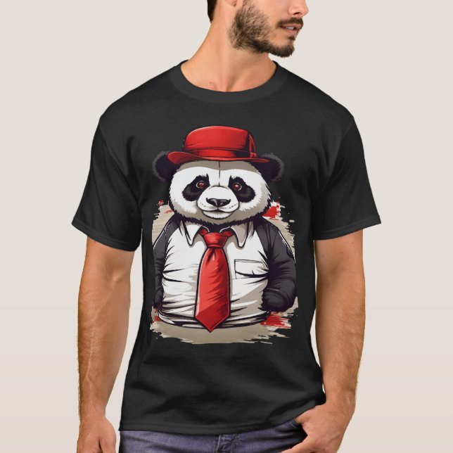 Camiseta Panda em um terno quebrando (Frente)