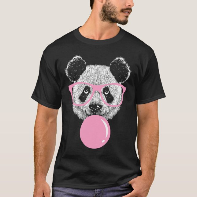 Camiseta Panda Enfrenta Comendo Goma E Torna Um Teto De Bol (Frente)