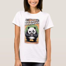 Camiseta Panda engraçado fazendo peidos em preto