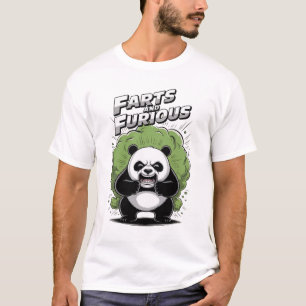 Camiseta Panda engraçado tendo dificuldade para peidar em u