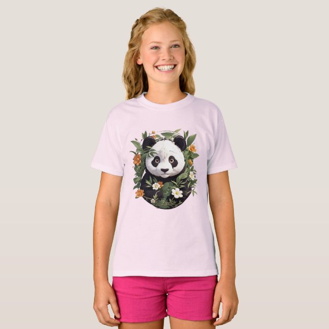 Camiseta Panda Entre Blossomas (Frente Completa)