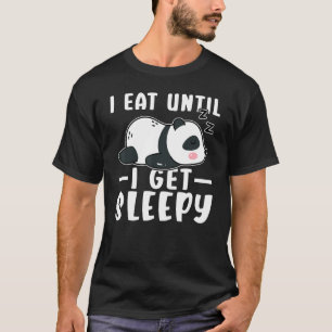 Camiseta Panda Eu Como Até Que Eu Fique Com Sono