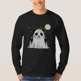 Camiseta Panda Fantasma Fofo Sob a Lua 