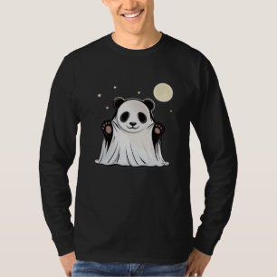 Camiseta Panda Fantasma Fofo Sob a Lua