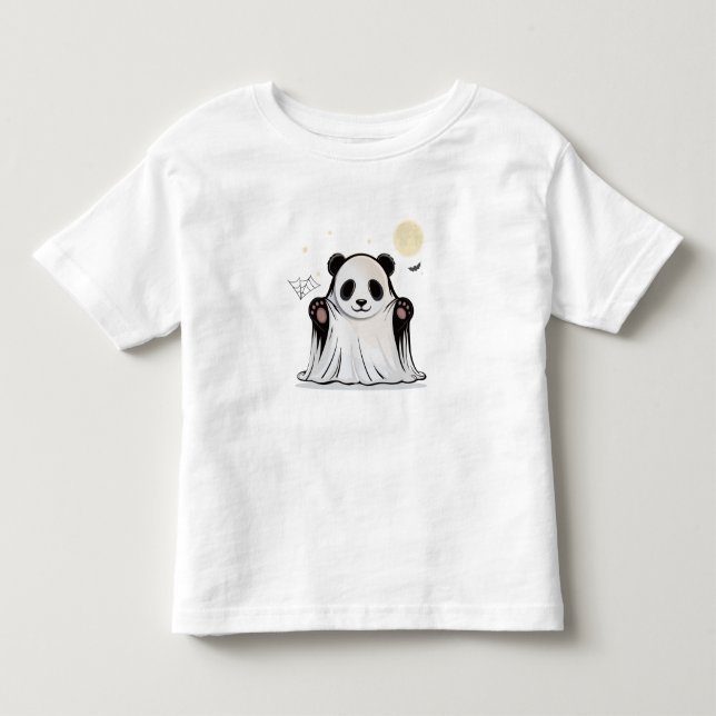 Camiseta Panda Fantasma Fofo Sob a Lua  (Frente)