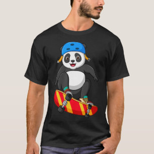 Camiseta Pandá Feliz de Skate Patinete Fofo Esportivo A