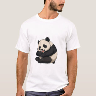 Camiseta Panda Feliz e Fofo Abraçando a Si Mesmo