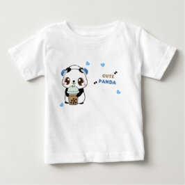 Camiseta Panda Fofo com Chá de Bolhas