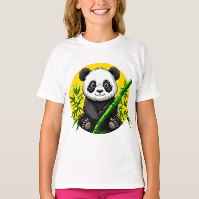 Camiseta 🐼 Panda Fofo de Bambu Presente para Crianças ✨ (Frente)