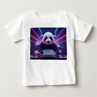 Camiseta Panda Fofo de DJ 3D em Discoteca Neon
