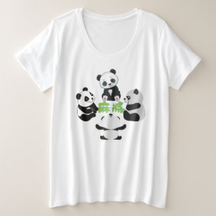 Camiseta Panda Fofo de Mahjong Divertido  