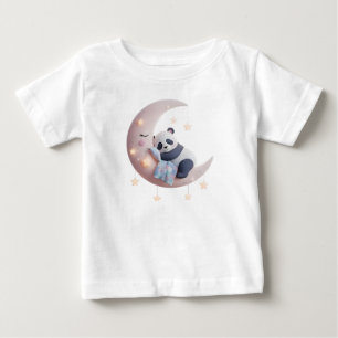 Camiseta Panda Fofo Dormindo na Lua Fofa
