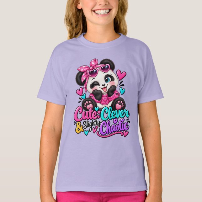 Camiseta Panda Fofo Inteligente Caótico (Frente)