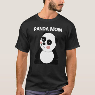 Camiseta Panda For Mom Women Black White Bear Cub