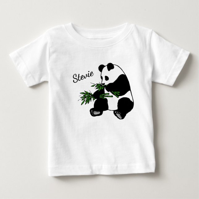 Camiseta Panda Gigante Come Bambu Nome   (Frente)