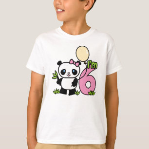 Camiseta Panda Girl 6 Birthday