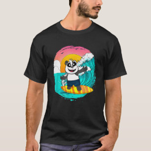 Camiseta Panda Gnarro Ando De Prancha De Surfe Apanhando On
