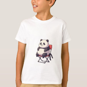Camiseta Panda Gordinho Sentado Artista Cadeira Vermelha Cr