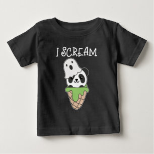 Camiseta Panda Halloween Ghost I Gritar Sorvete Pun