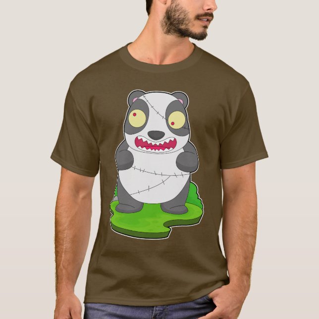 Camiseta Panda Halloween Zombie (Frente)