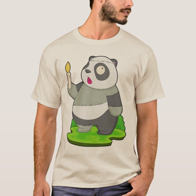 Camiseta Panda Halloween Zumbi (Frente)
