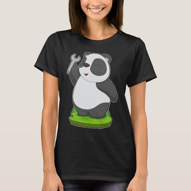 Camiseta Panda Handyman Wrench (Frente)