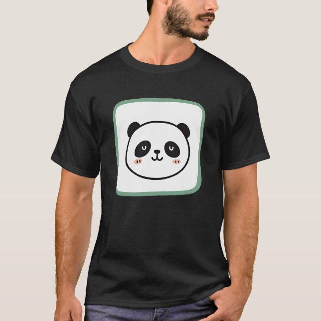 Camiseta Panda head minimalist graphic icon (Frente)