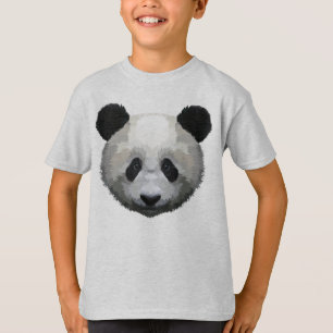 Camiseta Panda Head on Geometric Pop Art Style