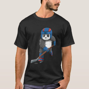 Camiseta Panda Hóquei Panda Jogando Hóquei Panda