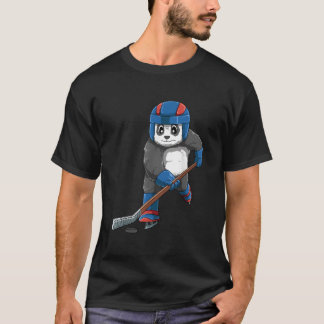 Camiseta Panda Hóquei Panda Jogando Hóquei Panda