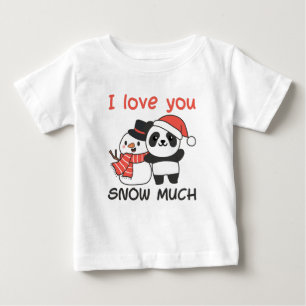 Camiseta Panda I Love You Snow Muita Snowman Pun