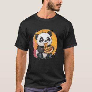 Camiseta Panda Infantil Desfruta de Uma Fatia de Pizza Sabo