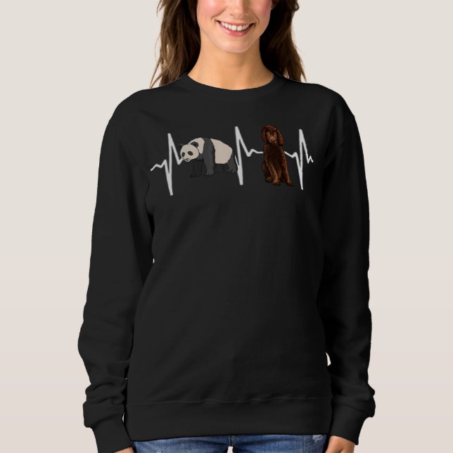 Camiseta Panda Irish Water Spaniel Heartbeat Dog (Frente)