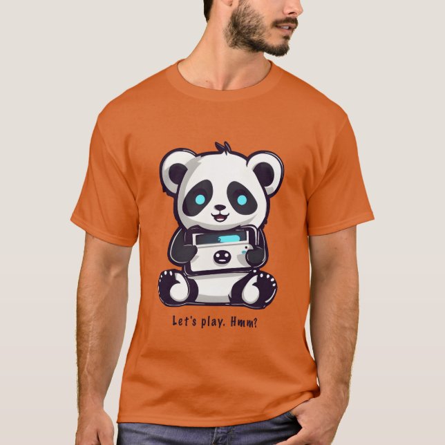 Camiseta panda jogos vintage engraçado (Frente)