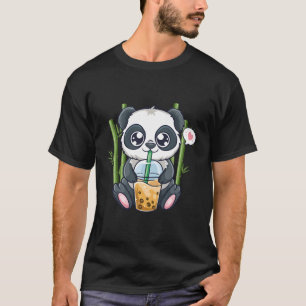 Camiseta Panda Kawaii Anime Otaku Japonês Bubble Boba Tea