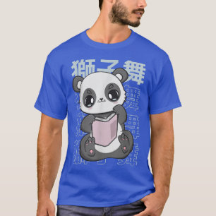 Camiseta Panda Lendo Livro Anime Japão Biblioteca Kanji