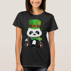 Camiseta Panda Leprechaun Hat Boys Garotas