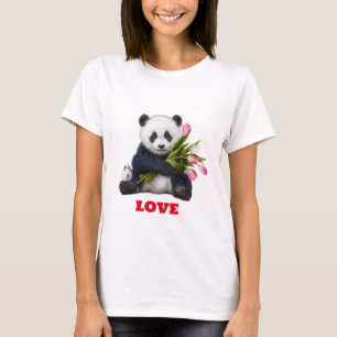 Camiseta Panda Love: Harmonia Encantadora