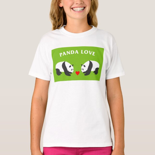 Camiseta Panda Love (Verde) (Frente)