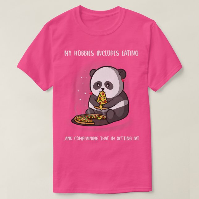Camiseta Panda Lover Engraçado Pizza Comendo Panda (Frente do Design)