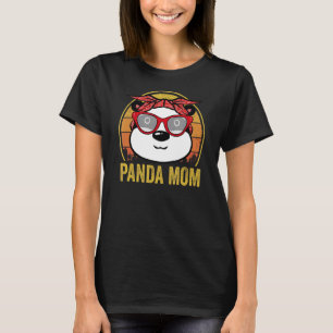 Camiseta Panda Mãe Retro Vintage Óculos de sol Legal Urso d