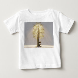 Camiseta Panda Minúsculo Dentro da Flor de Lótus Dewy