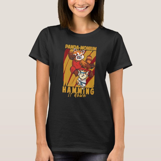 Camiseta Panda Monium A Entravar O Panda Vermelho 1 (Frente)