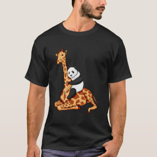 Camiseta Panda Montado em Girafa
