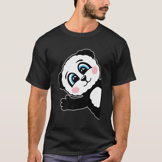 Camiseta Panda Motif Para Urso De Panda E Crianças (Frente)